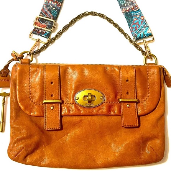 Leather Fossil Bag Cognac Brown Cognac - Picture 2 of 6